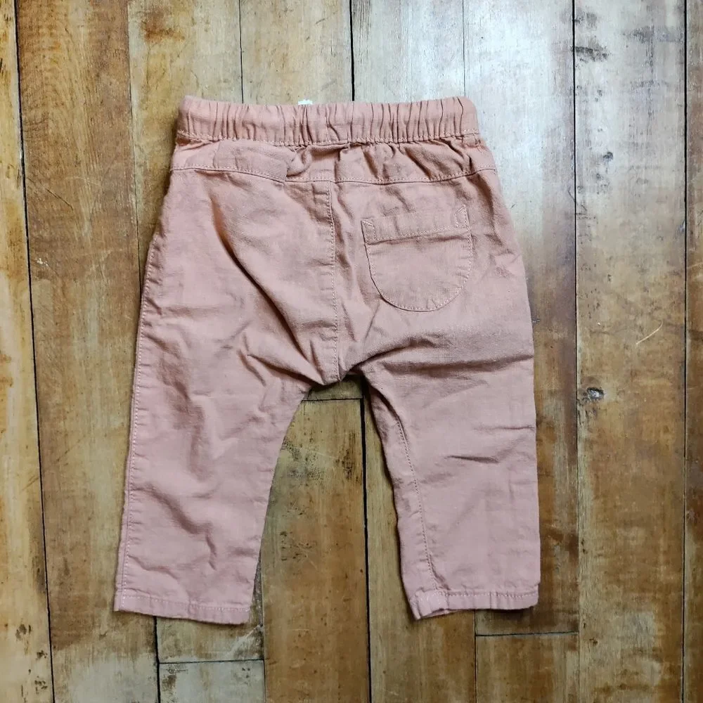 H&M pants 9 months muted orange tan color cotton panda pants unisex boho